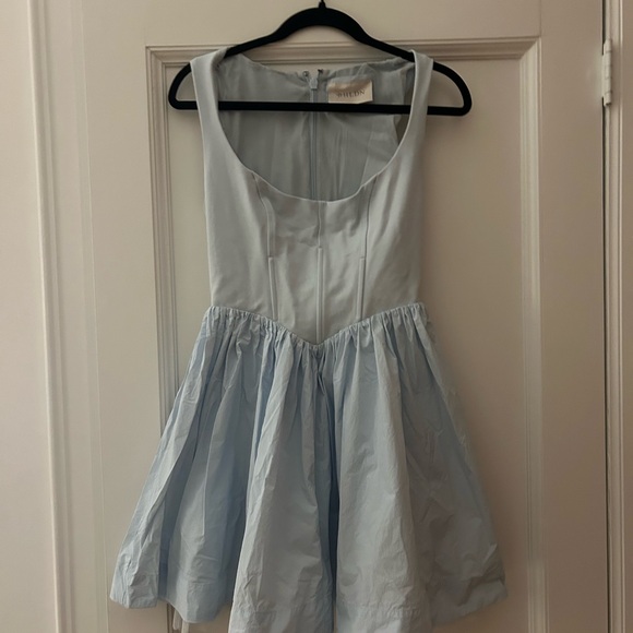 Light Blue Sleeveless Party Dress - Picture 2 of 7